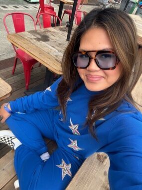 Lauren Moshi Blue Star-Embroidered Sweatshirt and sweatpants